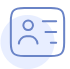 ícono tarjeta personal azul